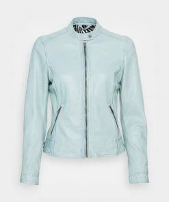 Oakwood KARINE Lederjacke Turquoise Damen -Oakwood Soldes Boutique a114151bdea04b318d41b95928353c7a