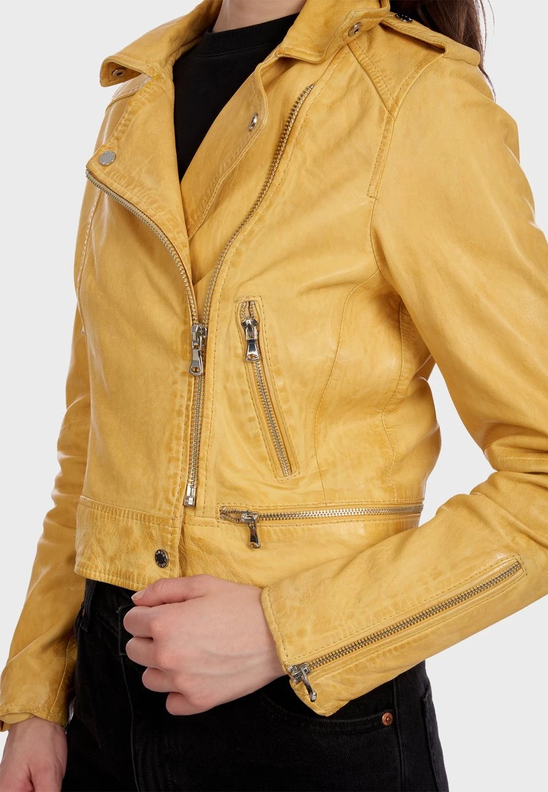 Oakwood Damen KYOTO Lederjacke Yellow 4 Oakwood Damen KYOTO Lederjacke Yellow – Bild 4