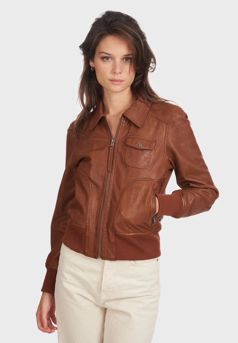 Oakwood GIRL Lederjacke Whisky Damen 1 Oakwood GIRL Lederjacke Whisky Damen