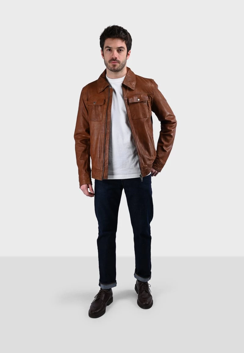 Oakwood Lederjacke Brown Herren 2 Oakwood Lederjacke Brown Herren – Bild 2