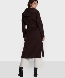 Oakwood Damen POSITANO BI Klassischer Mantel Dark Brown / Dark Grey -Oakwood Soldes Boutique a2bde8f079e74a09990f8674ea83171b