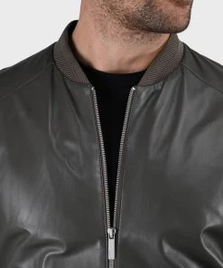 Oakwood Herren MORNING Lederjacke Dark Grey -Oakwood Soldes Boutique a4b7347934144242aae14f5652c4137f