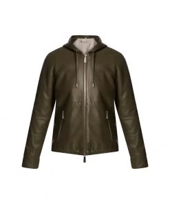 Oakwood Damen DYNAMIC Lederjacke Khaki -Oakwood Soldes Boutique a6aae459442b4387965af584dbe45fb8