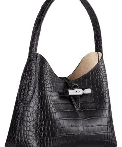 Longchamp ROSEAU Handtasche Schwarz Damen -Oakwood Soldes Boutique a7cb0dc333f8460ea66da73c198bc765