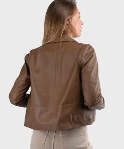 Oakwood ROSALIE Lederjacke Brown Damen -Oakwood Soldes Boutique a8edca8c191f4103875dbd1184dbabfe