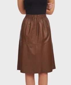 Oakwood Damen BAMBA Lederrock Brown -Oakwood Soldes Boutique aace7e9201c84a3e87c29b422716f55c