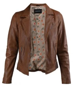 Oakwood Damen FRANNY Lederjacke Brown -Oakwood Soldes Boutique ab560467f92f4a6b9b0187e51b67e479