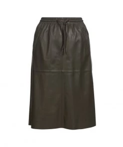 Oakwood Damen BAMBA Lederrock Khaki -Oakwood Soldes Boutique acb5686c30ad4c8a8c54eb71df493195