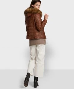 Oakwood Damen FURY Lederjacke Cognac -Oakwood Soldes Boutique b1e7859e8d39409aa78619496f185c53