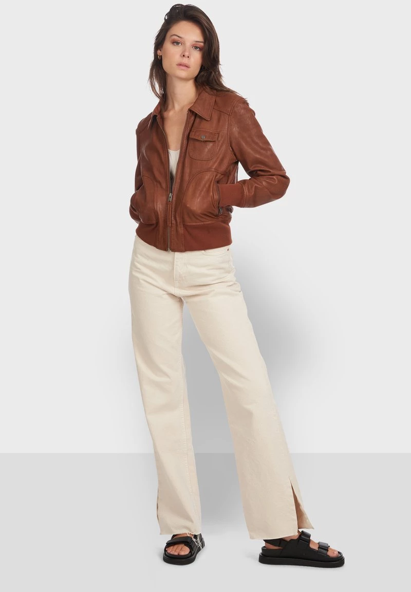 Oakwood GIRL Lederjacke Whisky Damen 4 Oakwood GIRL Lederjacke Whisky Damen – Bild 4