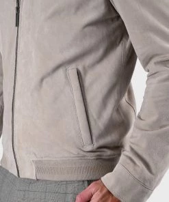 Oakwood FILIP Lederjacke Light Grey Herren -Oakwood Soldes Boutique b4ad1c97311f40adada23f368a59772f