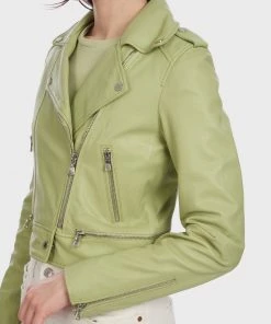 Oakwood Damen YOKO Lederjacke Green -Oakwood Soldes Boutique b867e349604547808eb37961352fa0b8