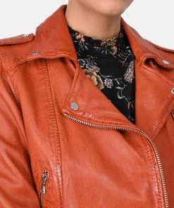 Oakwood KYOTO Lederjacke Orange Damen -Oakwood Soldes Boutique b8710236e2744a7e8a89662a1421378e