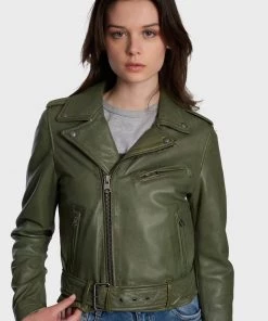 Oakwood Damen RADIO Lederjacke Green