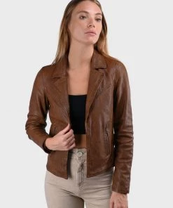Oakwood Damen FRANNY Lederjacke Brown