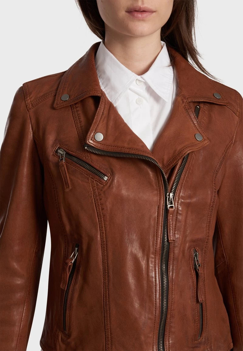 Oakwood Damen CLIPS Lederjacke Brown 4 Oakwood Damen CLIPS Lederjacke Brown – Bild 4