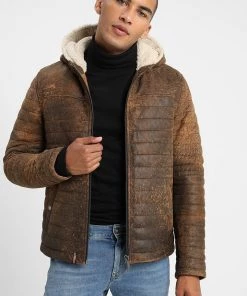 Oakwood HEMINGWAY Lederjacke Antic Brown Herren
