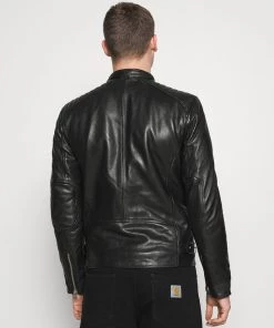 Oakwood STEEL Lederjacke Black Herren -Oakwood Soldes Boutique bc1f14b77e96480b86b466f1dab6812f