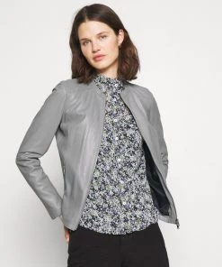 Oakwood Damen PRESTIGE Lederjacke Light Grey