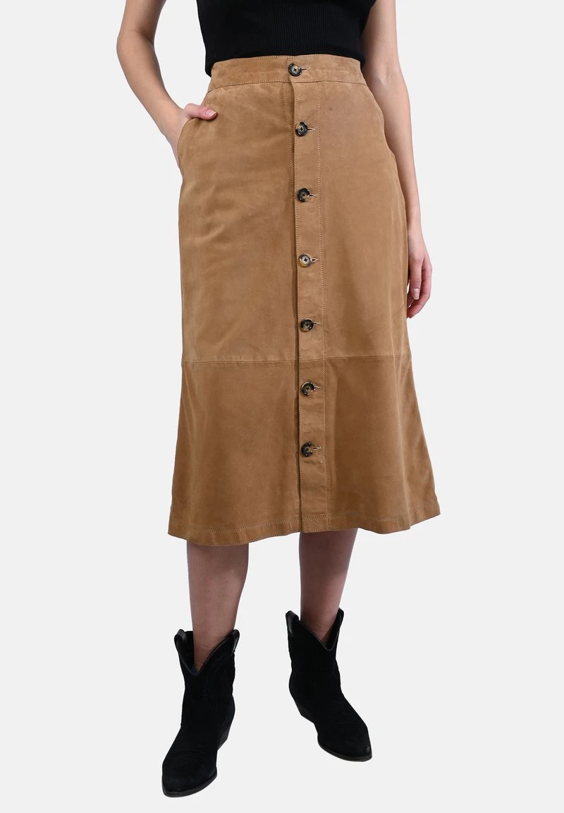 Oakwood Damen ALIANA Lederrock Camel 1 Oakwood Damen ALIANA Lederrock Camel