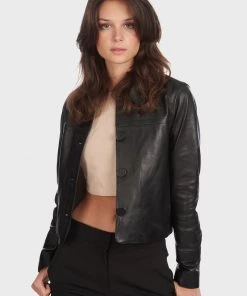 Oakwood GRACE Lederjacke Black Damen -Oakwood Soldes Boutique c4b9e22479b74de688c319356cf1efe3