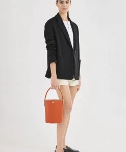 Oakwood Soldes Boutique 30 Longchamp Handtasche Orange Damen