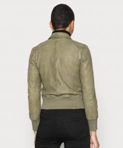 Oakwood GIRL Lederjacke Light Khaki Damen -Oakwood Soldes Boutique c8181d938b0642df8c8c5966ab16d50a