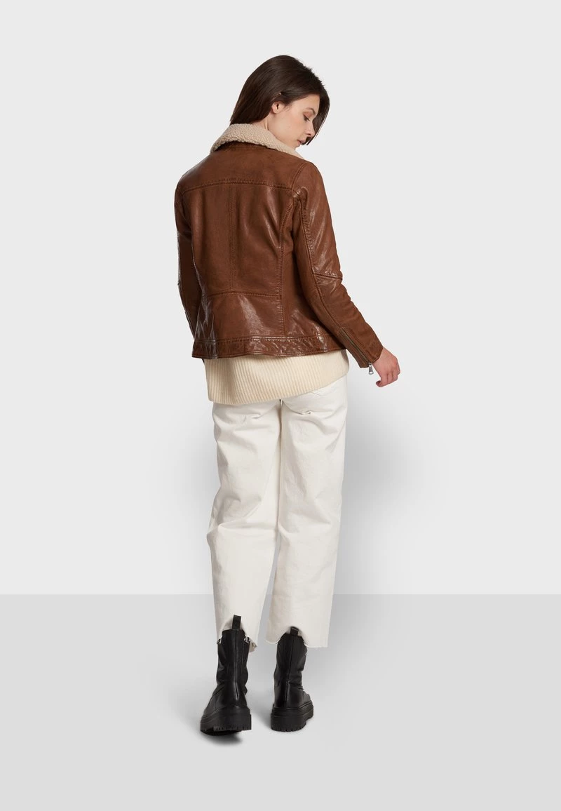 Oakwood FLOW Lederjacke Brown Damen 3 Oakwood FLOW Lederjacke Brown Damen – Bild 3
