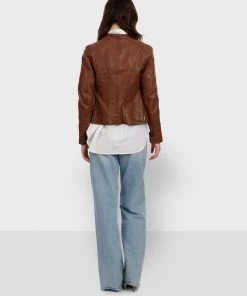 Oakwood KARINE Lederjacke Cognac Damen -Oakwood Soldes Boutique d0c880ee7e9f45d3bff49af84a113643