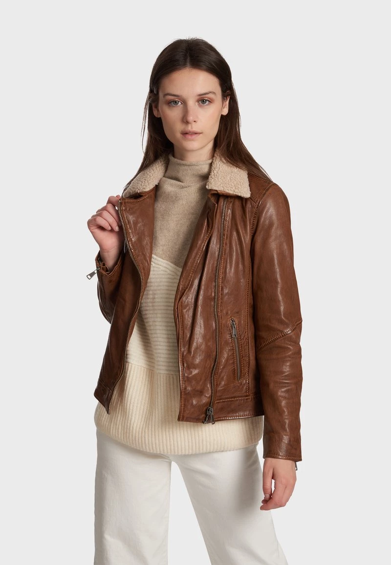Oakwood FLOW Lederjacke Brown Damen 2 Oakwood FLOW Lederjacke Brown Damen – Bild 2