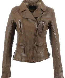 Oakwood Damen CAMERA Lederjacke Camel -Oakwood Soldes Boutique db40e5bea32744f39a23c79d7c30608b