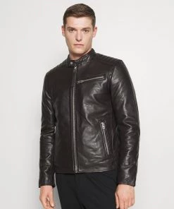 Oakwood Herren STEEL Lederjacke Brown