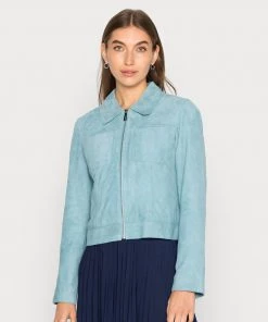 Oakwood Damen SHAKE Lederjacke Light Blue