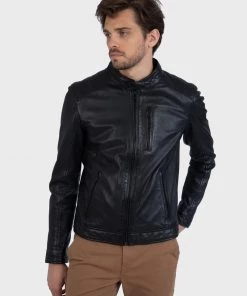 Oakwood AGENT Lederjacke Black Herren -Oakwood Soldes Boutique df9f0ca0ea284b3282d014d205fa106a