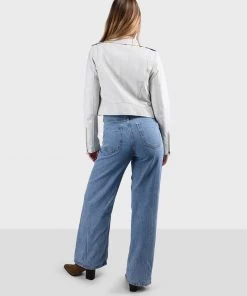 Oakwood NIKKO Lederjacke White Damen -Oakwood Soldes Boutique dfbab575c97d4281a15357baa42fc020