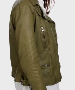 Oakwood VIDEO Lederjacke Kaki Damen -Oakwood Soldes Boutique dff01324d740444798ef4fc8d466c66f