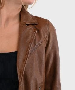 Oakwood Damen FRANNY Lederjacke Brown -Oakwood Soldes Boutique e3451415c4404ee396aac790fffee72c