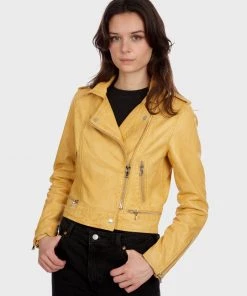 Oakwood Damen KYOTO Lederjacke Yellow