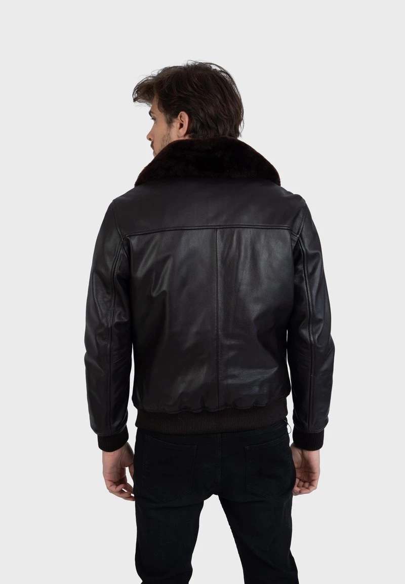 Oakwood DADDY Lederjacke Dark Brown Herren 3 Oakwood DADDY Lederjacke Dark Brown Herren – Bild 3