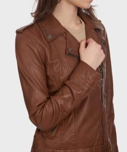 Oakwood Damen LISA Lederjacke Cognac Color -Oakwood Soldes Boutique e678078256344c5bb0bf12786891b515