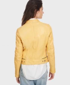 Oakwood JUDITH Lederjacke Yellow Damen -Oakwood Soldes Boutique e8ec689e2f6d40d9a14b882cc71030a3