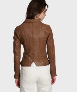 Oakwood Damen CAMERA Lederjacke Camel -Oakwood Soldes Boutique e92362725fca4c469cc5fab7123412e2