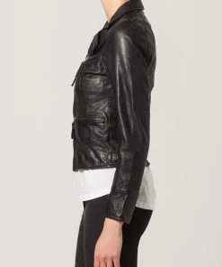 Oakwood Damen CAMERA Lederjacke Black -Oakwood Soldes Boutique eb83fef087fc4ab2bb0fa32f14b2c3da