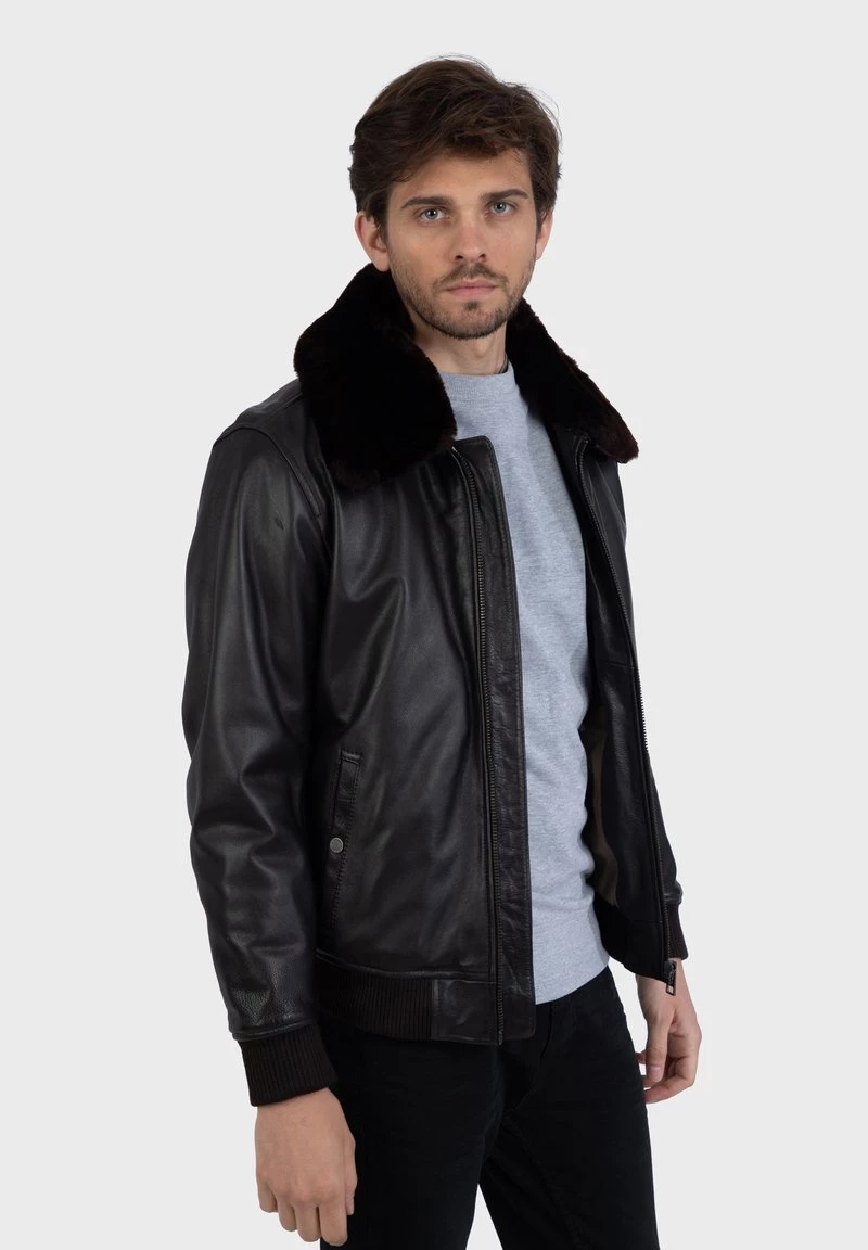 Oakwood DADDY Lederjacke Dark Brown Herren 4 Oakwood DADDY Lederjacke Dark Brown Herren – Bild 4