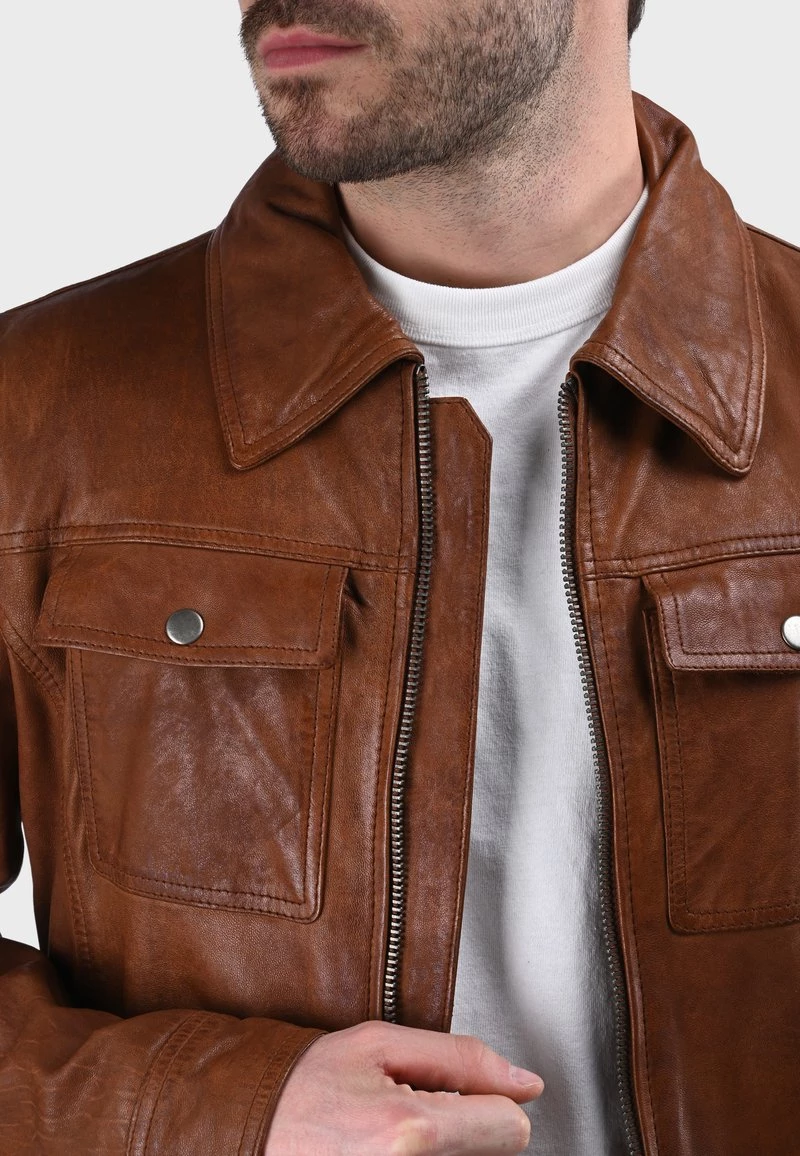 Oakwood Lederjacke Brown Herren 4 Oakwood Lederjacke Brown Herren – Bild 4