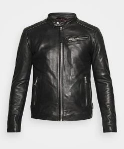 Oakwood STEEL Lederjacke Black Herren -Oakwood Soldes Boutique f35969b36f5d446c901640a56b3b77f5