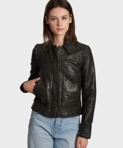 Oakwood Damen STAMP Lederjacke Black