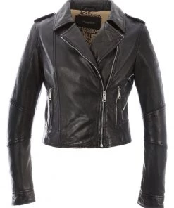 Oakwood ALIZEE Lederjacke Black Damen -Oakwood Soldes Boutique f5daebde44864d3fa831df9bc015eaf8