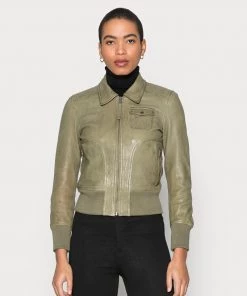 Oakwood GIRL Lederjacke Light Khaki Damen