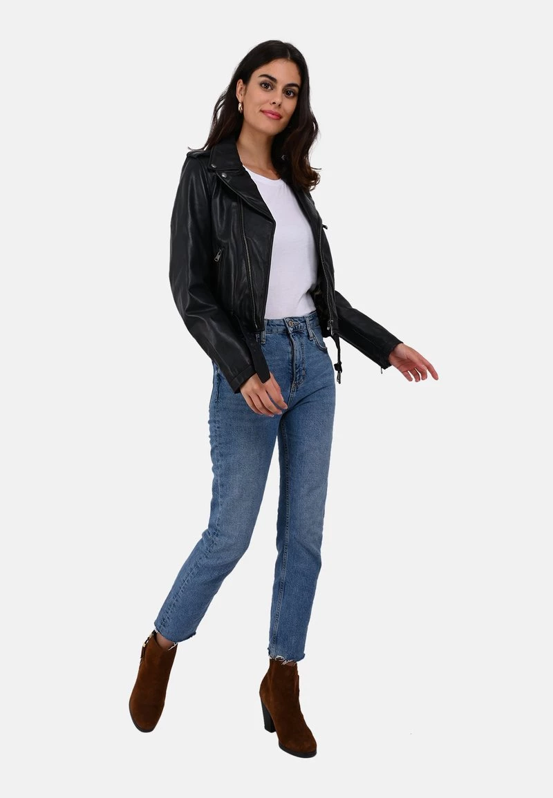 Oakwood RADIO Lederjacke Navy Blue Damen 2 Oakwood RADIO Lederjacke Navy Blue Damen – Bild 2